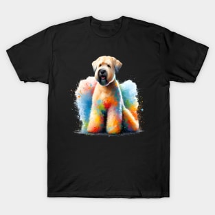 Joyful Soft Coated Wheaten Terrier in Splash Art T-Shirt